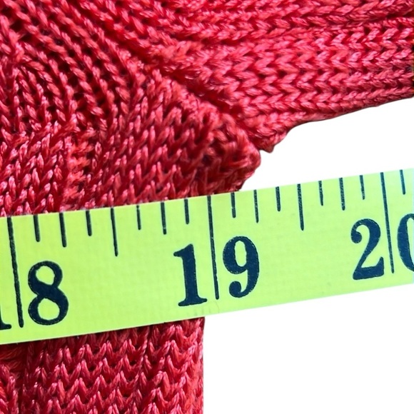 Lauren Ralph Lauren Wide Neck Cozy Red Cable Knit Sweater Silky Cotton Blend XL - Picture 8 of 14